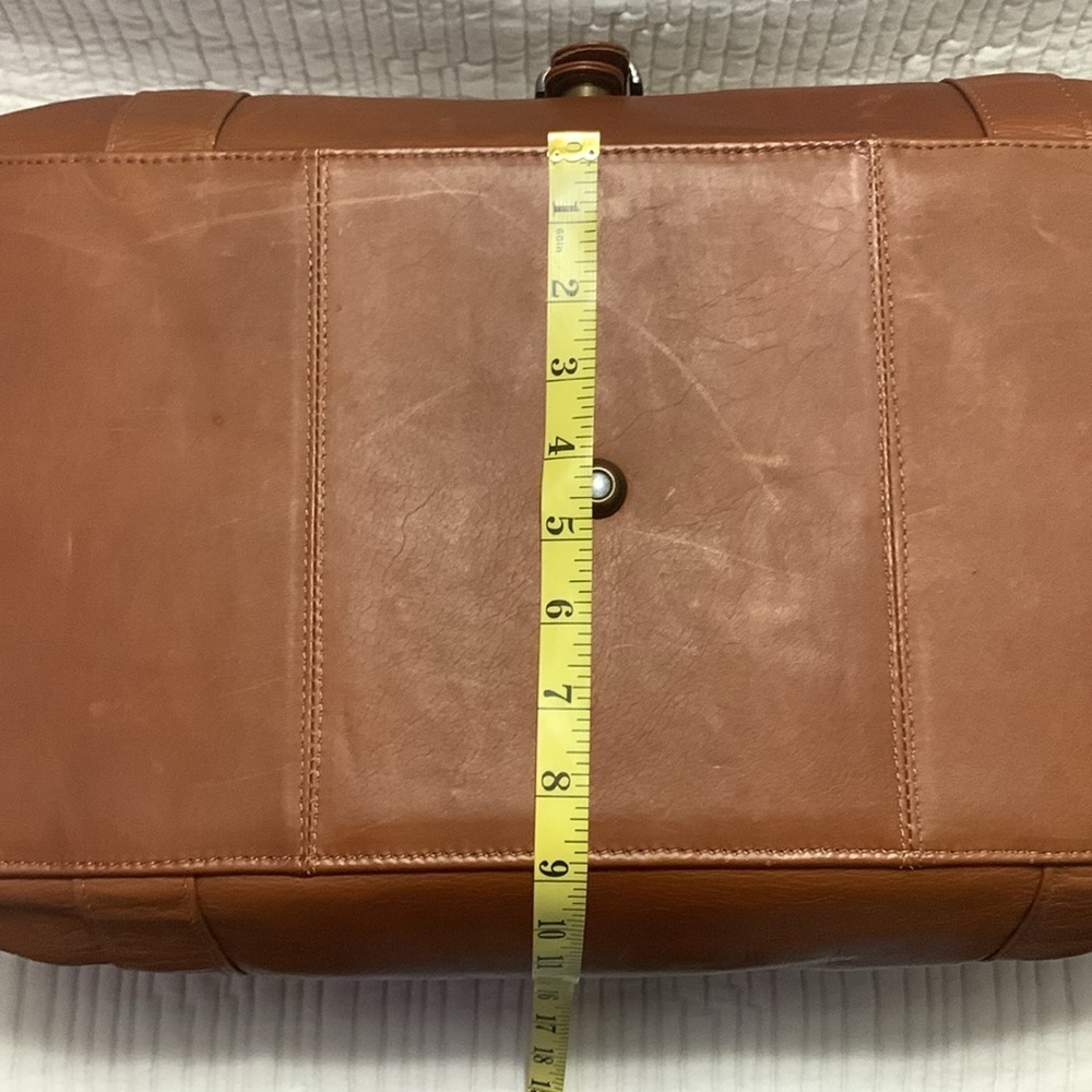 Claire Chase Laramie Leather Saddle Duffel Minimalist Quite Contemporary Travel - Picture 9 of 16
